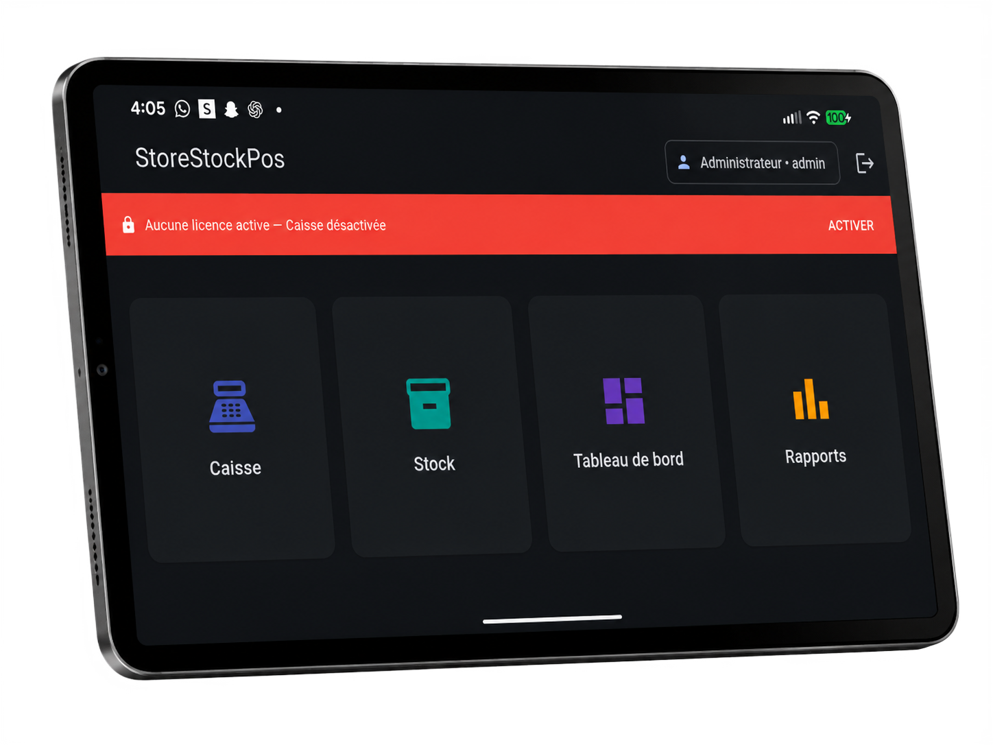 SagaBoss app on tablet